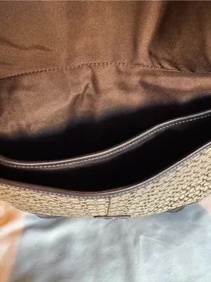 Coach Brown Vintage Signature Canvas Shoulder Bag with Dark Brown Leather Trim thumbnail 5