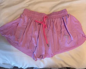 Amazon Pink Athletic Skort-Style Shorts with Drawstring thumbnail 1