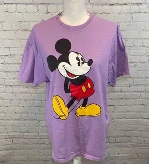 DISNEY T-Shirt 100% Cotton Mickey Mouse Purple-Large thumbnail 1