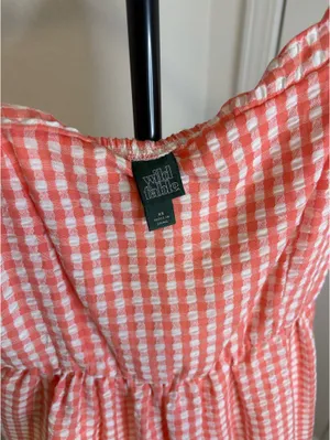 Wild Fable Dress Mini Gingham Pink White XS thumbnail 6