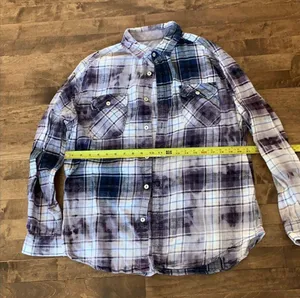 Bleach dyed vintage flannel shirt thumbnail 3