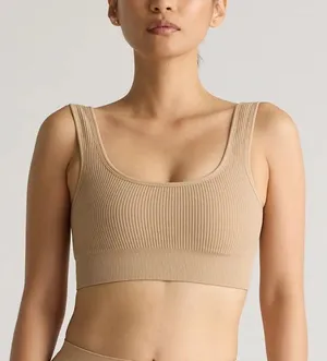 NWT Quince Women's Sand Nude Comfort Rib Tank Bralette (2-pack) Sz XS Sold Out thumbnail 1
