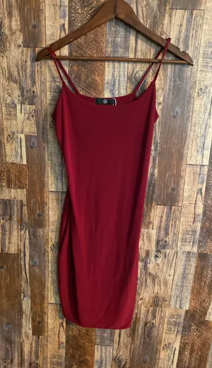 Missguided women's sleeveless dress burgundy color size 10 thumbnail 1