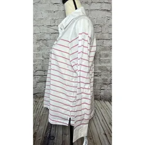 Pendleton Pink Stripe White Long Sleeve‎ Button Up Women’s Shirt Cotton S thumbnail 3