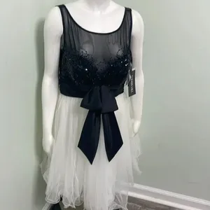 Sherri Hill black & white mini dress size 14 11038 NEW thumbnail 3