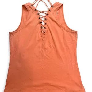 Harley Davidson Women's Tank Top Lace Up Back Sugar Skull Rhinestone Biker thumbnail 6