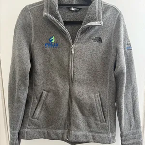 The North Face Gray Fleece Jacket size large 20” from pit to pit thumbnail 1