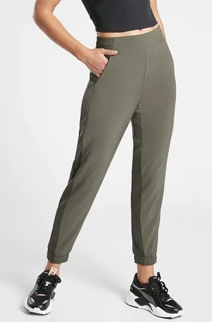 Athleta Textured Brooklyn Joggers - Mountain Olive - Size: 4 thumbnail 1