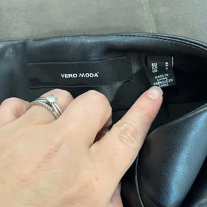 Vero Moda Faux Leather Mini Skirt Size S Black Wrap‎ Style Y2K Grunge thumbnail 5