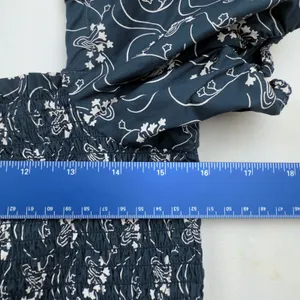 J.Crew Navy Blue Short-Sleeve Smocked Dress Starry Swirl thumbnail 7