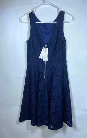 Speechless Navy Floral Lace Fit Flare Dress Juniors XS NWT Wedding Party thumbnail 2