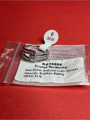 Bomb Party RG35668 “Frosted Reckoning” Cubic Zirconia on Rhodium Size 9 Ring NWT thumbnail 5
