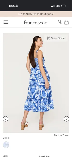 Francesca's Blue Floral Maxi Dress thumbnail 2