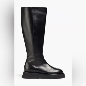 $810 Wandler Women's Black Rosa Leather Knee High Boot Shoes Size 37 Fall thumbnail 6