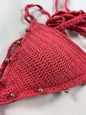 Pink Crochet Bikini Top thumbnail 4