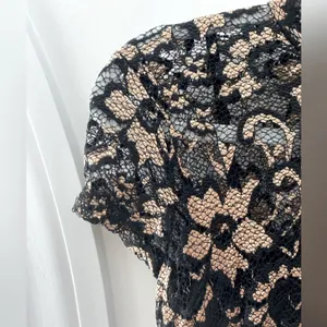 No Boundaries Y2K Black Gold Lace Dress Sheer Overlay M Whimsigoth Vampy Clubwear Party thumbnail 8