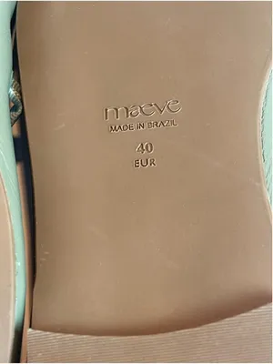 Maeve Genuine Leather Contrast Lace-Up Ballet Flats Sage green Sz 9 Balletcore thumbnail 9