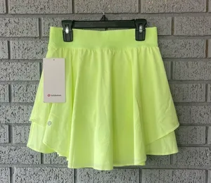Lululemon Court Rival High-Rise Skirt *Long Faded Zap Green Size 4 Golf Tennis thumbnail 6