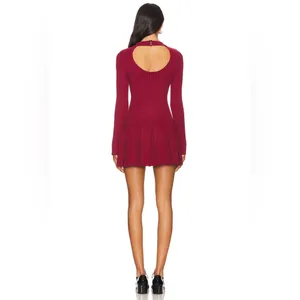 Free People Emmy Mini Dress in Aged Red Medium thumbnail 3