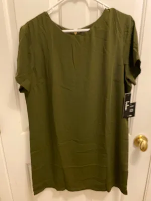 NWT Lulus Olive Green Shift Dress Size Large Lined Hidden Back Zipper New thumbnail 1