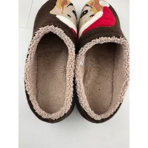 L.L. Bean Womens Daybreak‎ Dog Santa Appliqué Wool Slippers Red Felt Lined Sz 10 thumbnail 5