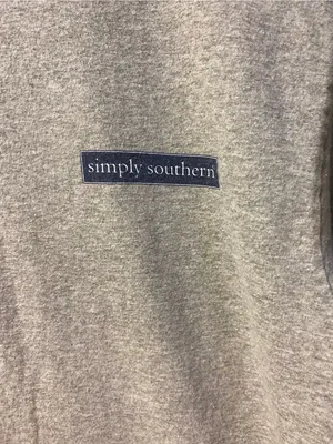 Simply Southern Heather Gray Short Sleeve Tee with Navy Logo thumbnail 2