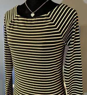 Ralph Lauren Size M Striped Squared Boatneck Long Sleeve Top thumbnail 2