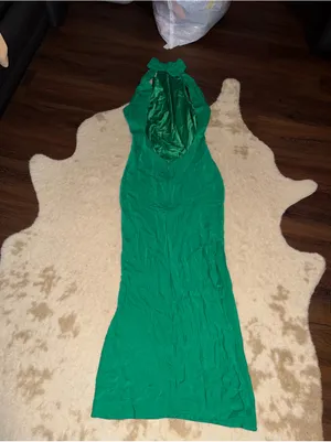 Meshki Claire Satin Drape Back Maxi Dress Green $120 formal party fall evening thumbnail 9