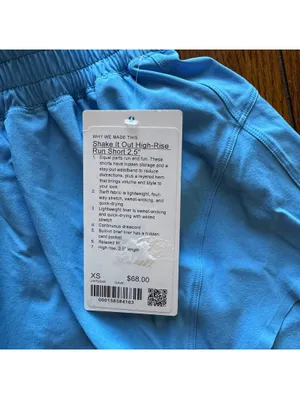 Lululemon Shake It Out Short High Rise 2.5” Ocean Wave Size XS/Size 4 NWT thumbnail 4