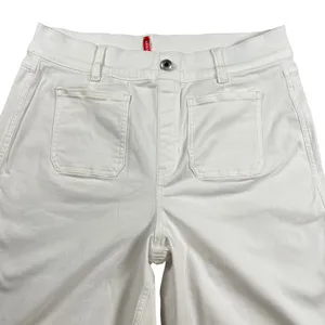 SPANX Tummy Control Wide Leg Pull On White Stretch Jeans Size XL thumbnail 2
