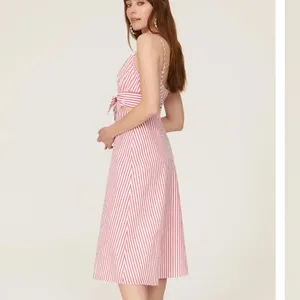 Jason Wu Red Candy Striped Midi Dress Size 12 Seersucker Sundress Cotton $290 thumbnail 3