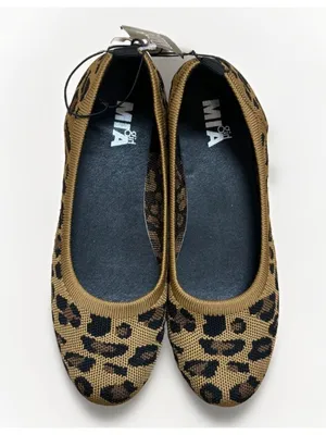 MIA Size 8 Cheetah Print Rubber Sole Stretch Ballet Flat Loafer Shoe, New thumbnail 2