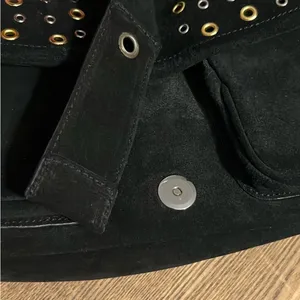COPY - EuroWellness‎ Black Suede Purse Silver Gold Grommets thumbnail 10