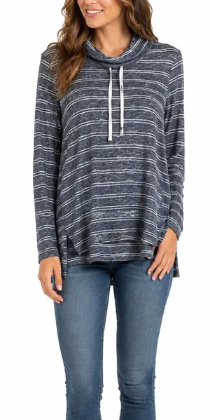 Nordstrom Size Large Blue and White Long-Sleeve Shirt thumbnail 1