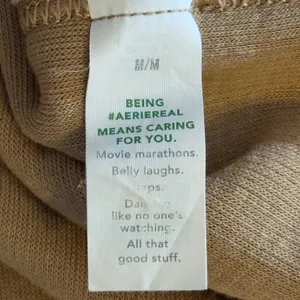 327 | Aerie Women Medium Oversized V-Neck Waffle Knit‎ Thermal Sweater Tan thumbnail 6