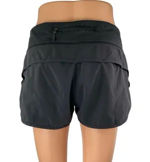 Lululemon Women's Black Pull On Back Pocket Workout Athletic Running Shorts Sz 6 thumbnail 3