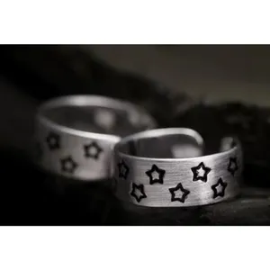 NEW Unisex 925 Sterling Star Adjustable Band Ring, Toe Ring, Pinky Ring‎ thumbnail 11