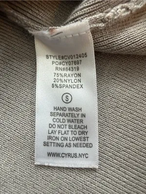 Cyrus Women’s Small Gray Mock Neck Ribbed Knit Stretch Sweater Top thumbnail 4