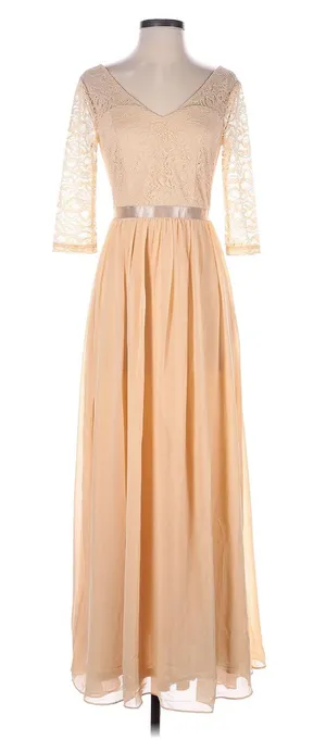 Amazon Pastel Peach Cream Casual Cocktail Dress Size Small thumbnail 1
