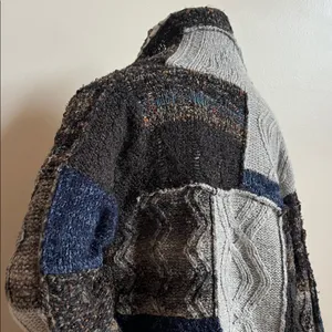 Curio Patchwork Cardigan Sweater oversized thumbnail 4