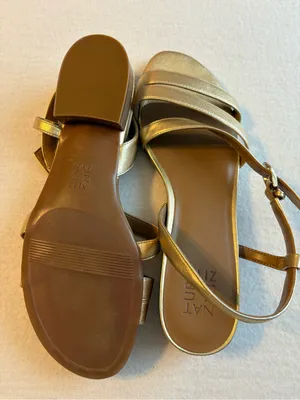 Naturalizer Metallic Gold Strappy Sandals thumbnail 3