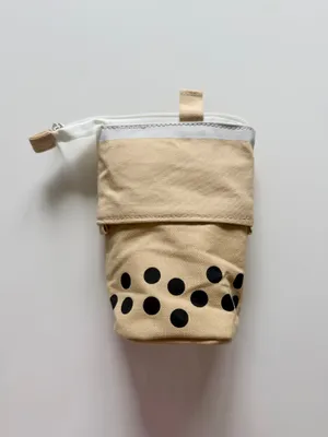 summerfield tea bar boba milk tea pouch, folds into smaller size and has pockets inside, brand new thumbnail 2