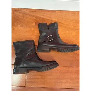 Frye Engineer Boots Womens Black Leather Buckle‎ Moto Ankle 6.5 3470645 thumbnail 4