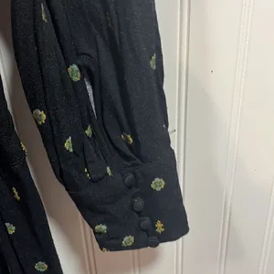 Free People love grows keyhole black button down playsuit romper thumbnail 7