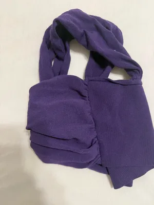 Zara Purple Twist-Front Bow Tie Crop Top thumbnail 4