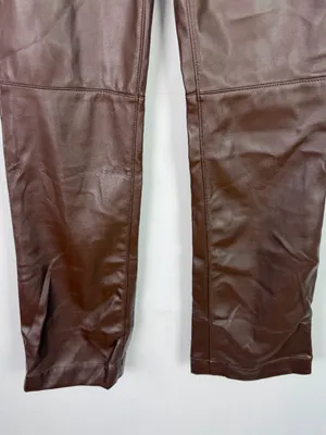 NWT Revice Denim 909 High Street Faux Leather Pants Cognac Brown Size 29 NEW thumbnail 4