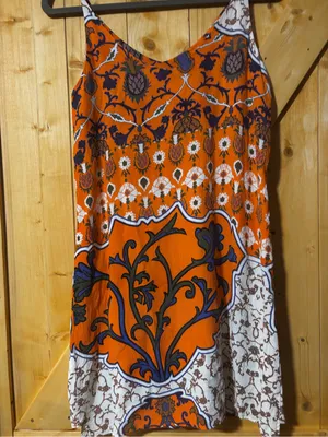 Topshop Orange Pineapple‎ Floral Paisley Cami Mini Dress - Size 4 thumbnail 7