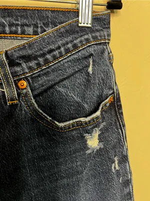Levi’s 501 Crop High Rise Distressed Straight Leg Button Fly Denim Jeans thumbnail 5