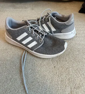 adidas Gray and White Knit Casual Running Shoes thumbnail 1