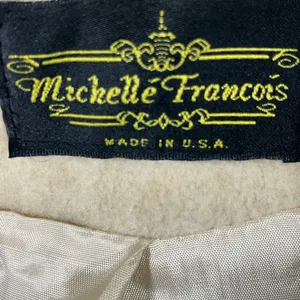 VTG MICHELLE FRANCIS 80’s WOOL BLEND LADIES COAT MADE‎ IN USA XL CREAM PREOWNED thumbnail 9